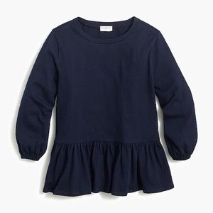 J. Crew Crewcuts Peplum Girls Long Sleeve Navy Top